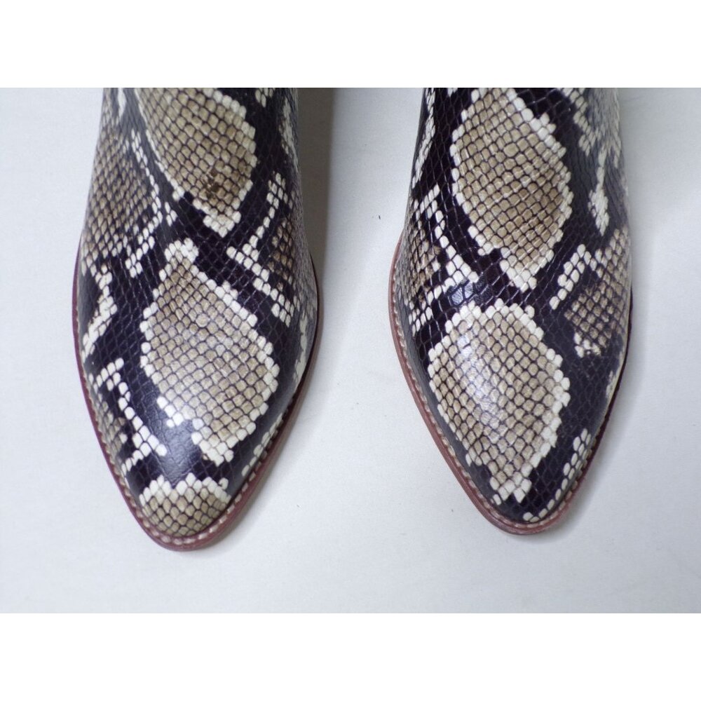 🆕 MADEWELL Sonia Chelsea Ankle Boot Bootie Brown Snakeskin Leather 6 - Picture 6 of 10